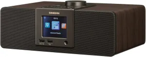 Sangean WFR-32 Internet Radio/AUX/Bluetooth/Smart Local Radio Preference Management/USB Playback and Phone Charging Digital Wooden Cabinet Radio