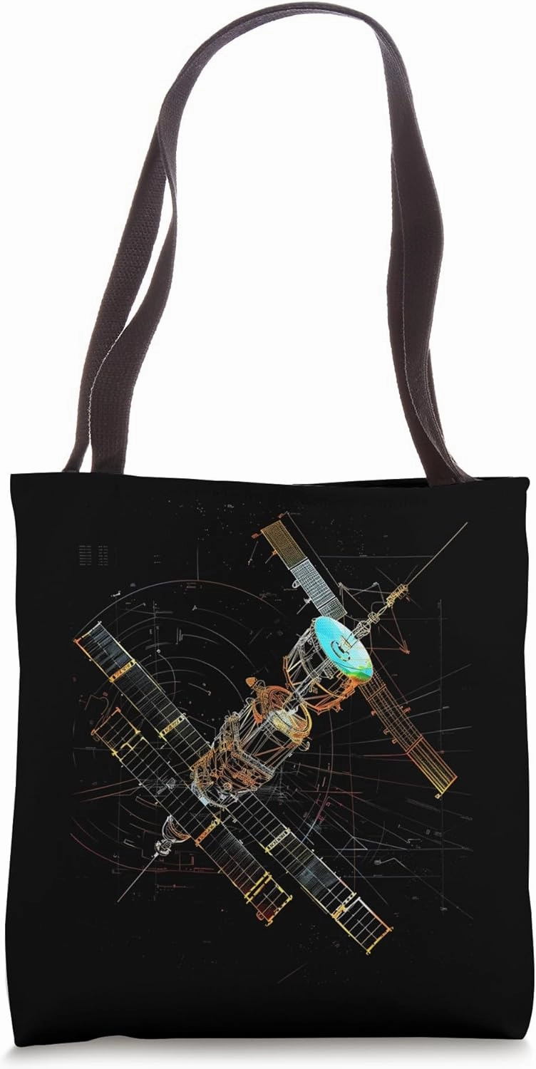 Satellite Technical Drawing Tote Bag