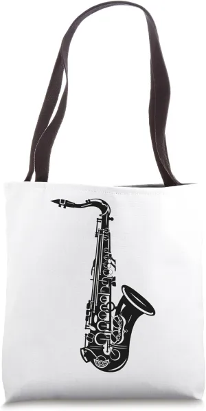 Saxophone Drawing Woodwind Instrument Tote Bag