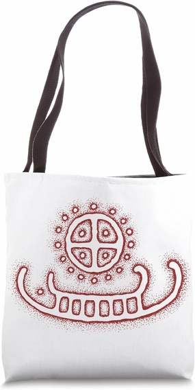 Scandinavian Petroglyph Ship and Sun Nordic Halristinger Tote Bag