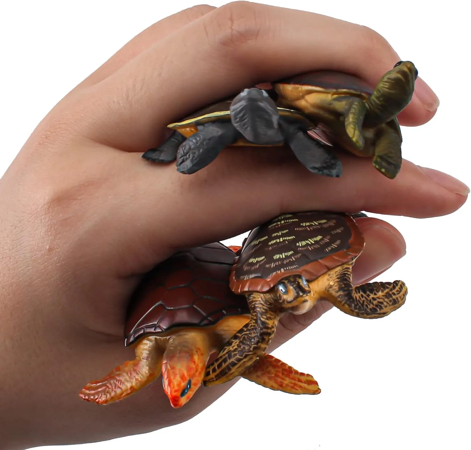 Sea Turtles Figurine 4PCS Small Turtle Figure Soft-shelled Plastic Tortoises Toys for Kids for Party Favor Decoration