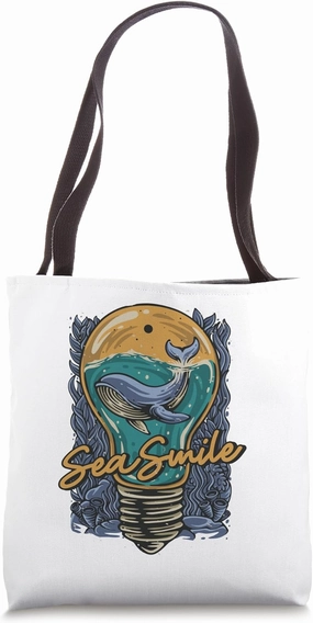 SEA SMILE AMAZING WHALE DESIGN Tote Bag