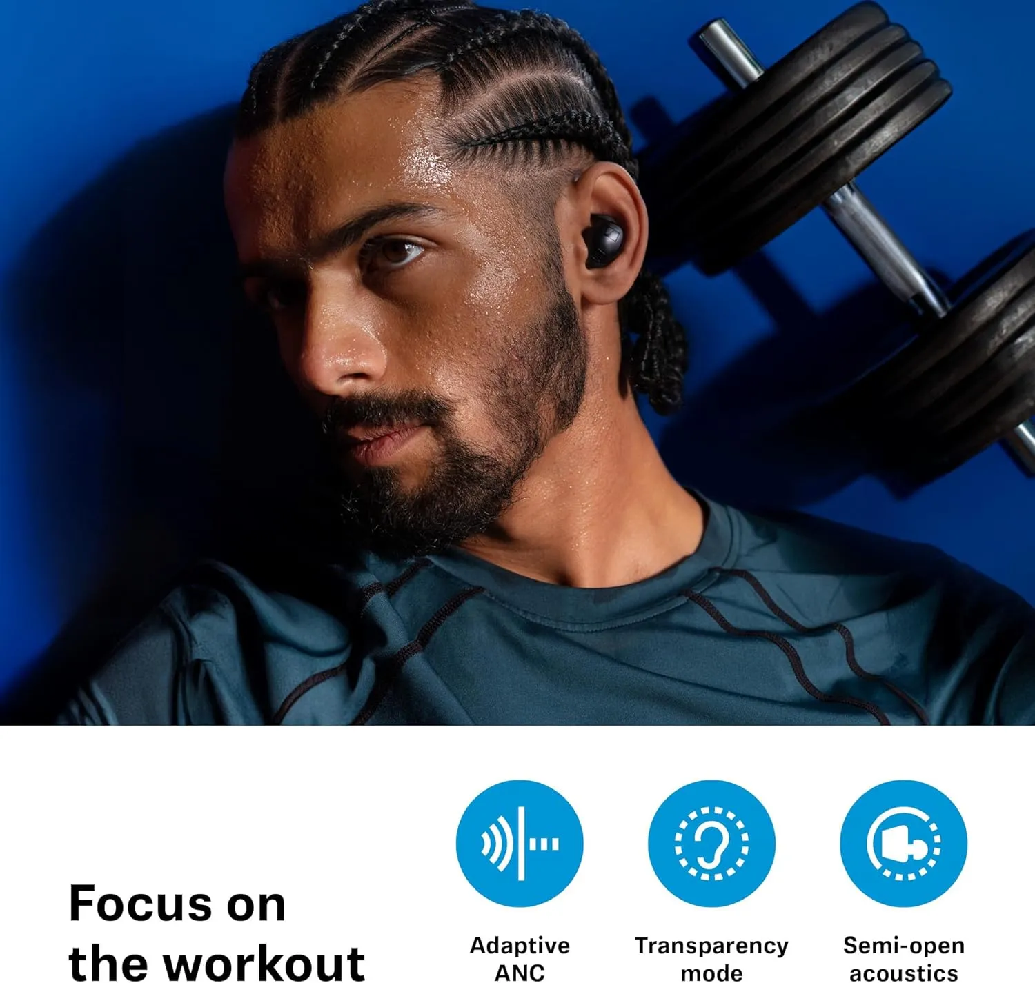 Sennheiser Momentum Sport Earbuds with Sport Sound Tuning and Adaptive ANC, Secure Fit, 24-Hour Battery Life, Fitness Tracker for Body Performance Data, Olive