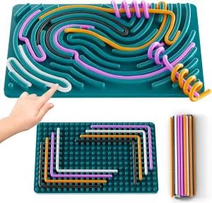 Sensory Activity Board, Silicone Fidget Toys, Duble Sided Design Kids Busy Board for Focus,Stress Relief, Anxiety, ADHD and Calm Down, No Mess Silicone Fidget Toys Gift for Kids 3  & Adults
