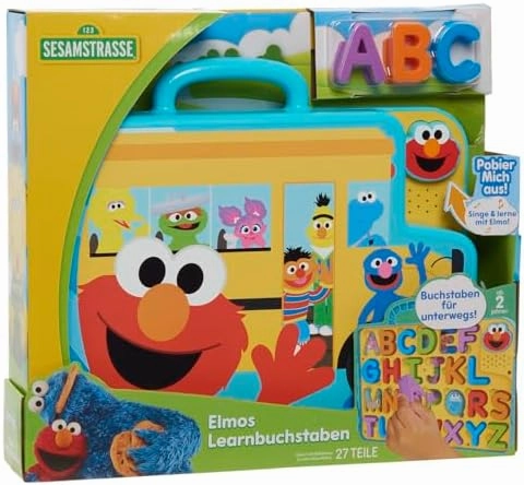 SESAME STREET Elmo’s Learning Letters Bus Activity Board, Preschool Learning and Education, Kids Toys for Ages 2 Up by Just Play