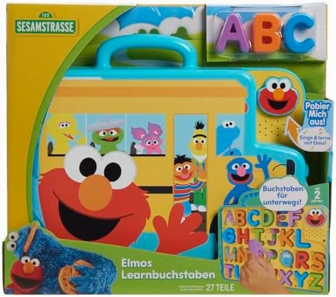 SESAME STREET Elmo’s Learning Letters Bus Activity Board, Preschool Learning and Education, Kids Toys for Ages 2 Up by Just Play