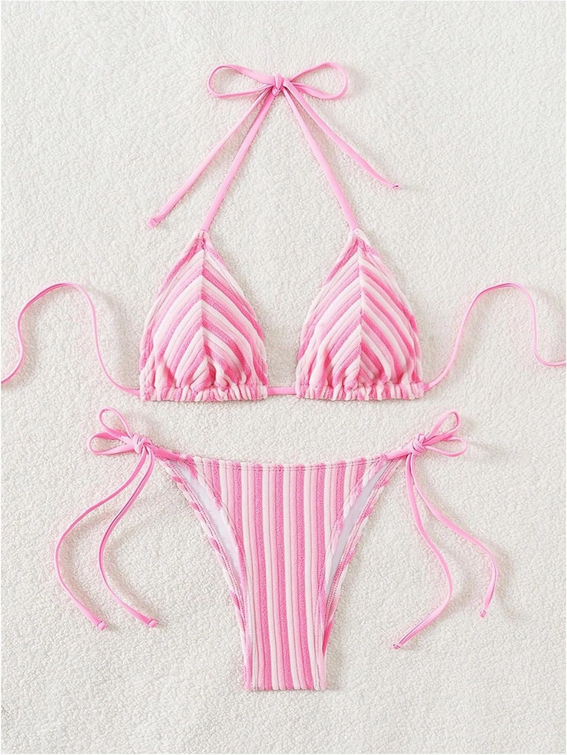 SHENHE Women's 2 Piece Swimsuit Floral Print Halter Tie Side Triangle Bikini Set