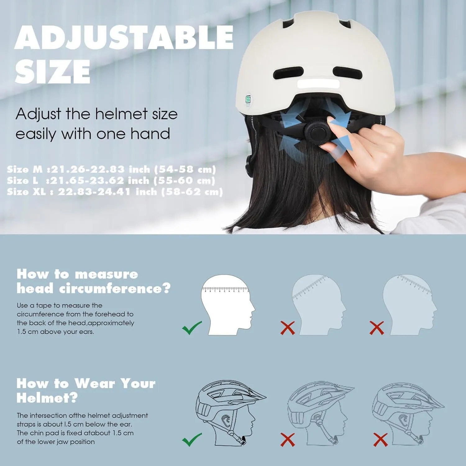Shinmax Bike Helmet - Lightweight Adjustable Baseball Cap Style Cycling Helmet with Long Visor, Reflective Strip, for Urban Commuter, Mountain & Road Biking