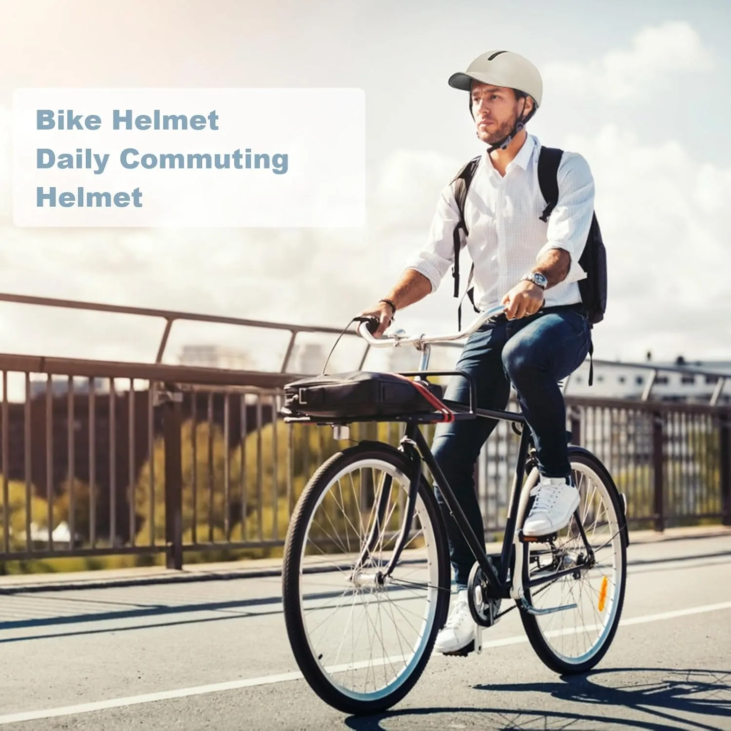 Shinmax Bike Helmet - Lightweight Adjustable Baseball Cap Style Cycling Helmet with Long Visor, Reflective Strip, for Urban Commuter, Mountain & Road Biking