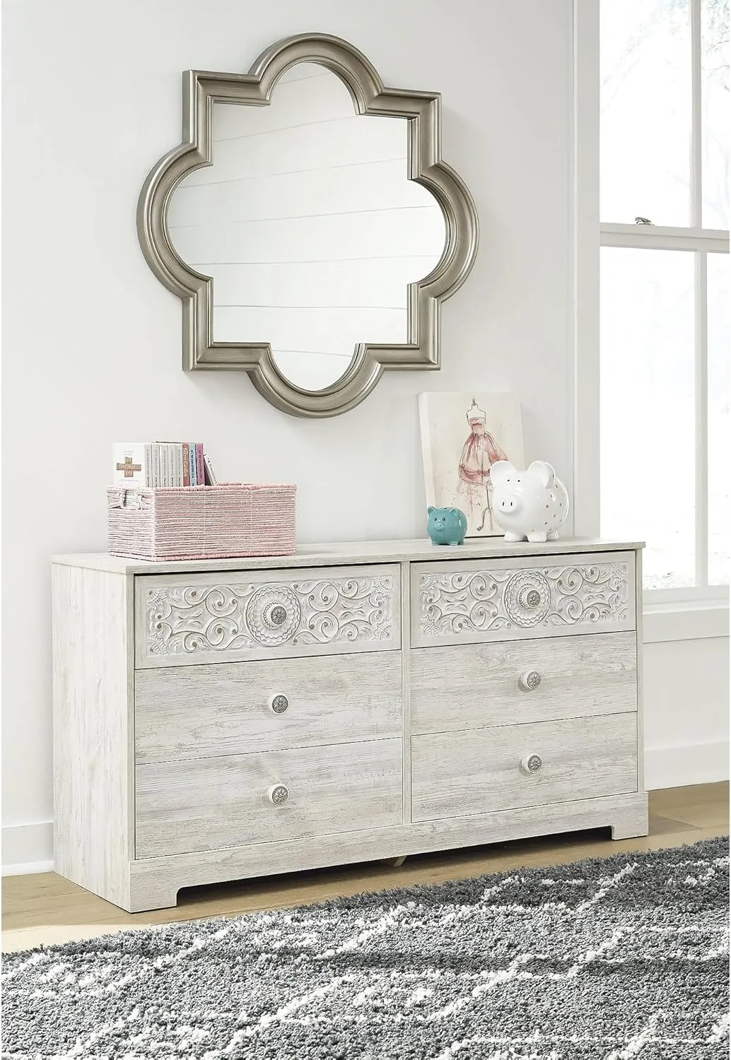 Signature Design by Ashley Paxberry Boho Dresser, Whitewash