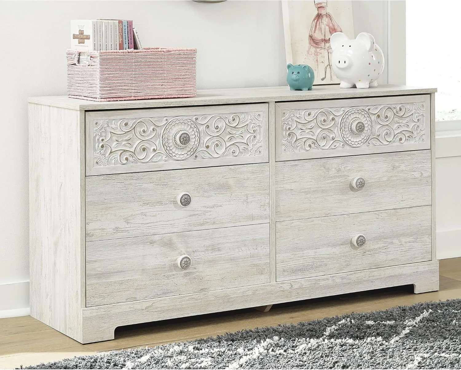 Signature Design by Ashley Paxberry Boho Dresser, Whitewash