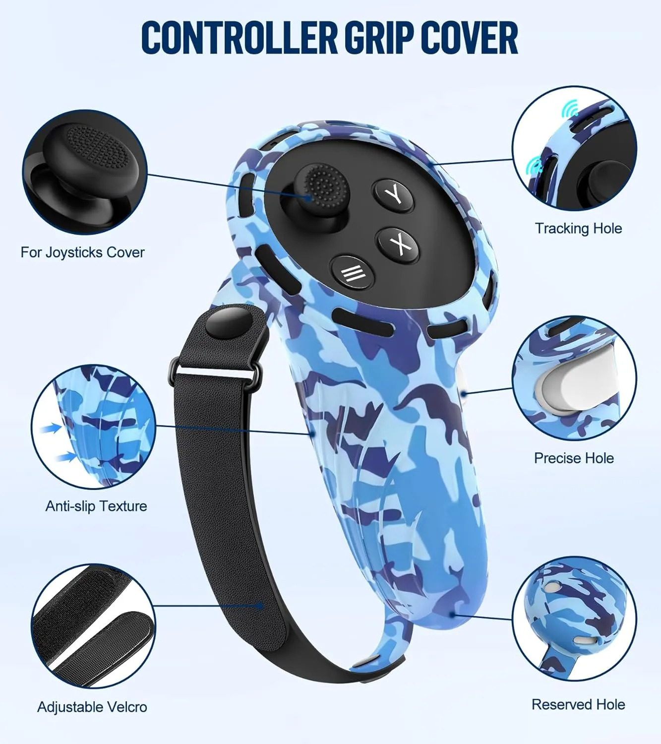 Silicone Cover Set Compatible with Meta/Oculus Quest 3 Accessories, Controller Grips, VR Shell Cover, Facial Interface Cover, Protective Lens Cover, Tempered Glass Lens Caps, Not Fit Quest 3S