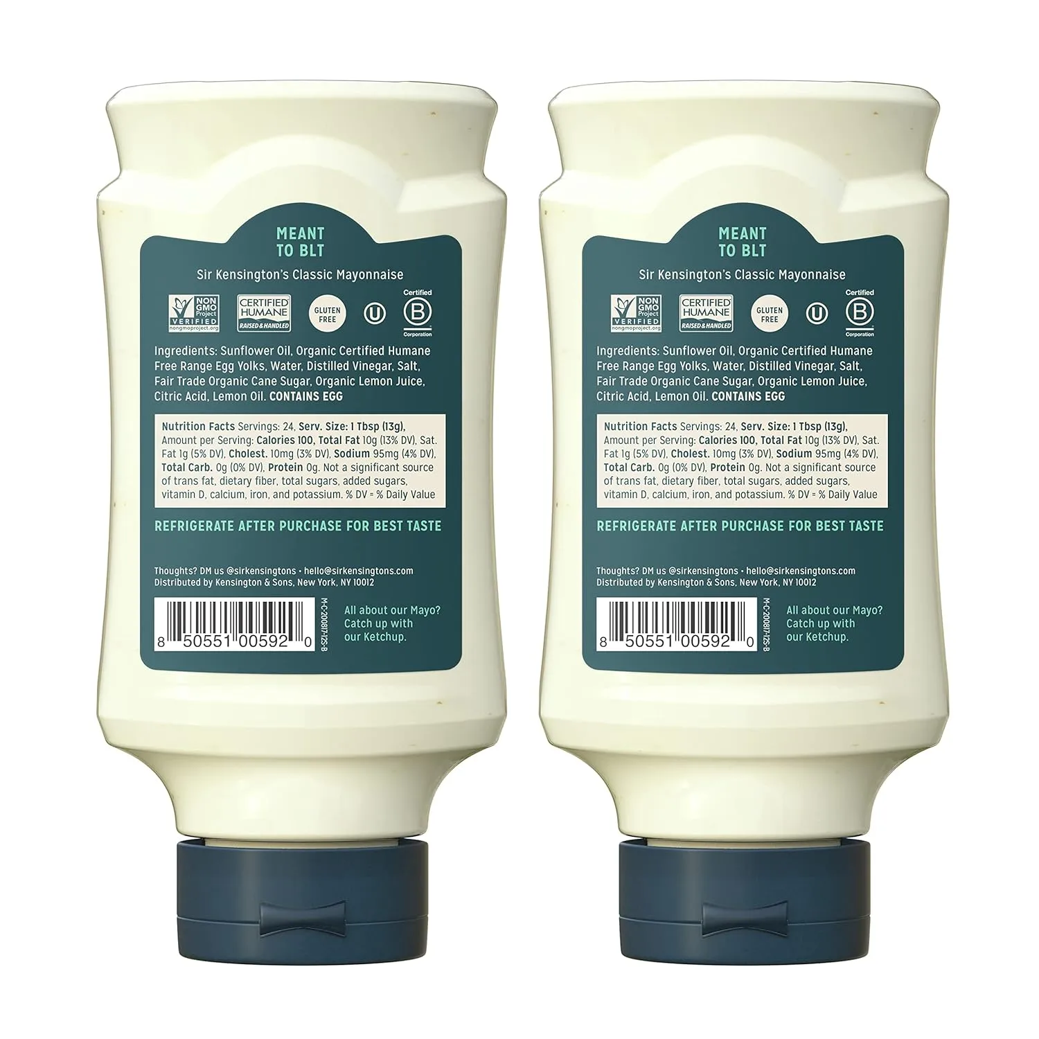 Sir Kensington's Mayonnaise Classic Mayo 2 Count Gluten Free Non- GMO Project Verified Shelf-Stable 12 oz