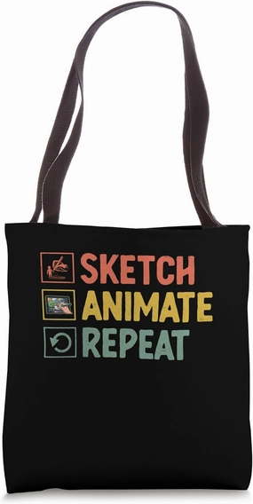 Sketch Animate Repeat Animation Sketch Animate Storytelling Tote Bag