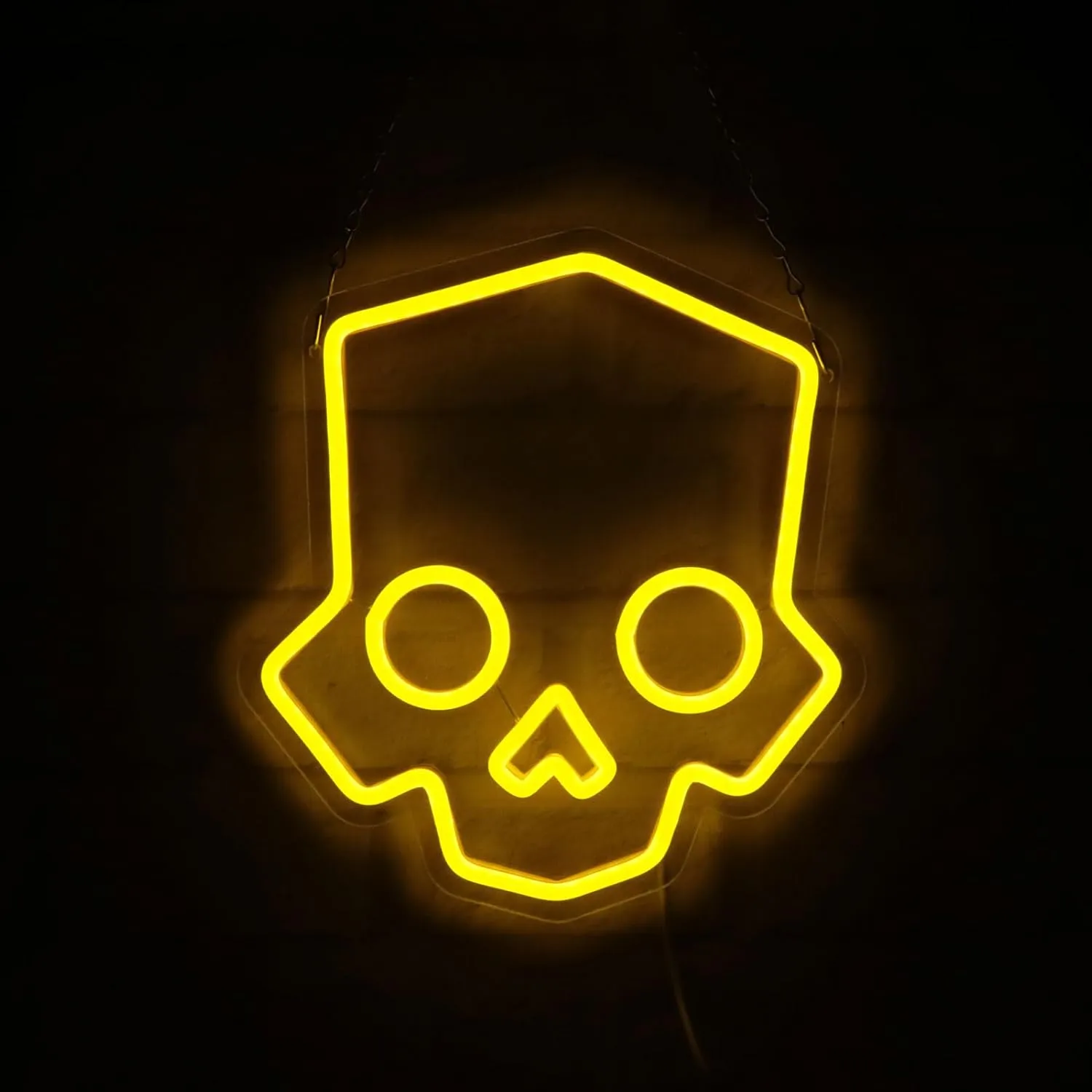 Skull Neon Sign Hero Diver Neon Lights for Game Room Decor, Man Cave Yellow Skeleton Skull Led Neon Light Bar Decor Perfect for Halloween Party,LED Lights with Dimmable Switch 11 * 12 INCH