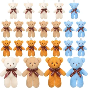 Skylety 24 Pcs Mini Bears 4.7 Inch Tiny Bears Doll Bulk Soft Mini Stuffed Animals for DIY Keychain for Graduation Birthday Baby Shower Wedding Party Favors