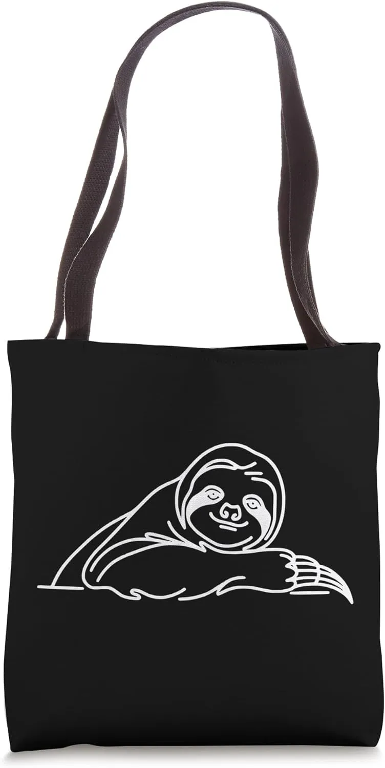 Sloth Tree Dwelling Line Art Mammal Art Zoologist Tote Bag