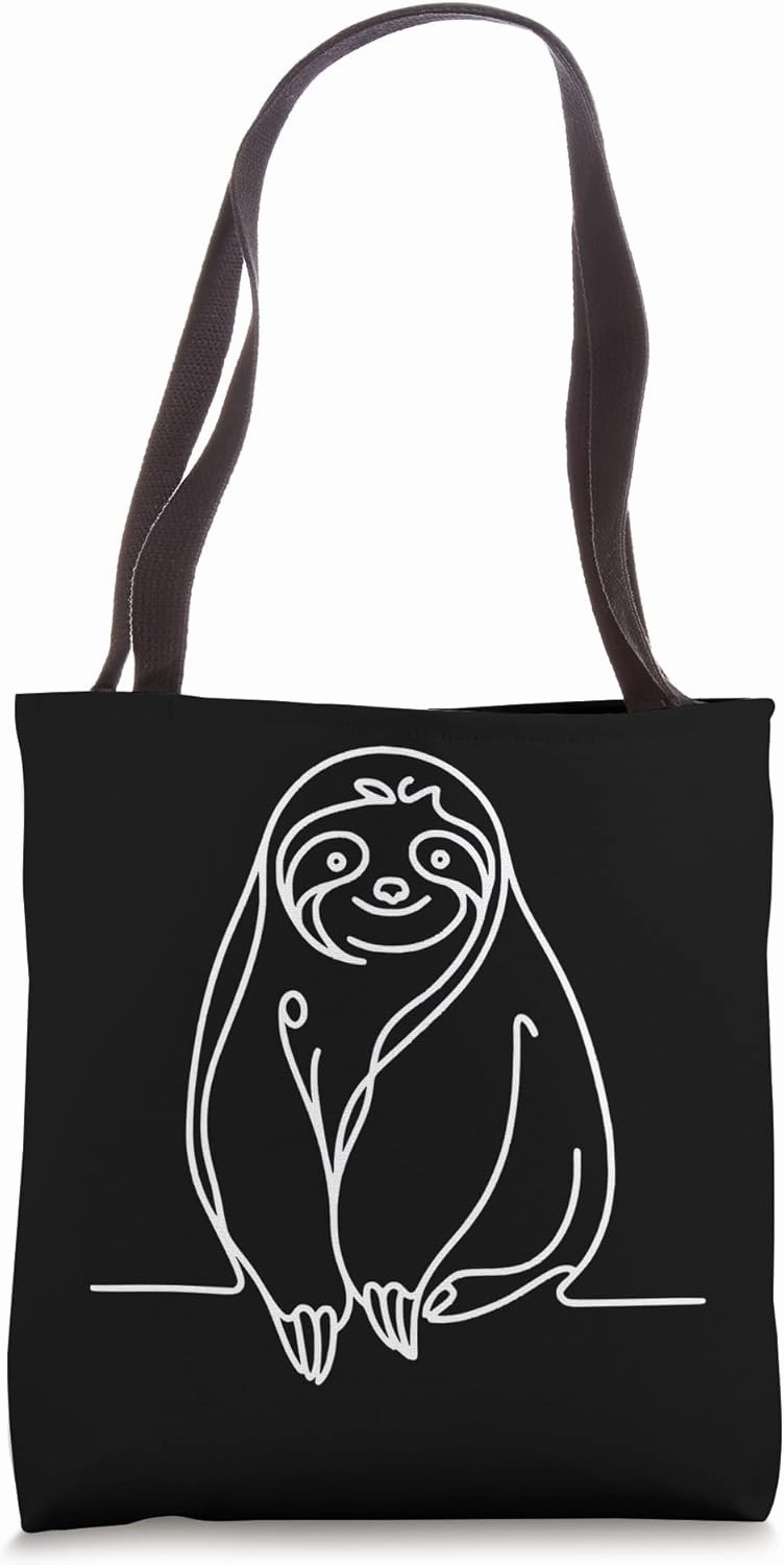 Sloth Tree Dwelling Line Art Mammal Art Zoologist Tote Bag