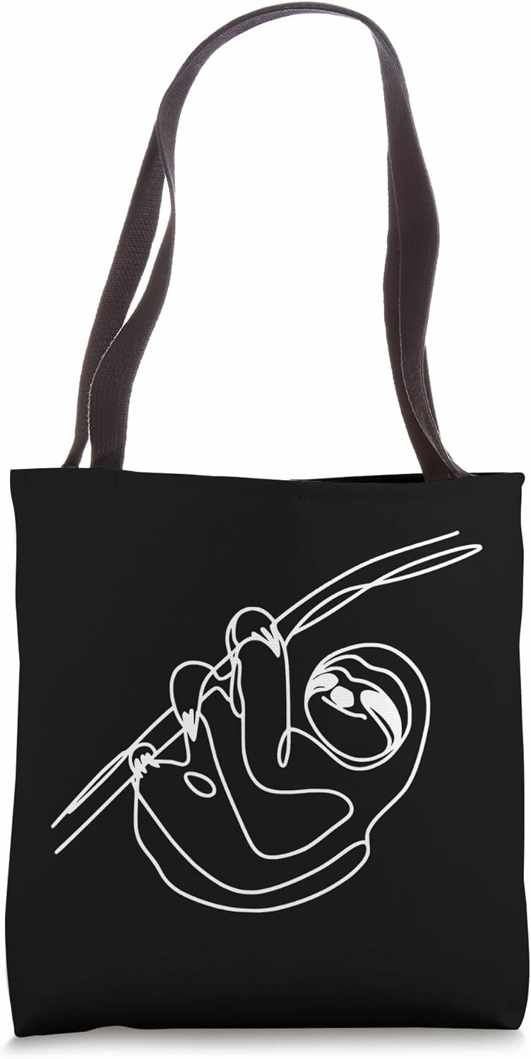 Sloth Tree Dwelling Line Art Mammal Art Zoologist Tote Bag