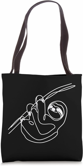Sloth Tree Dwelling Line Art Mammal Art Zoologist Tote Bag