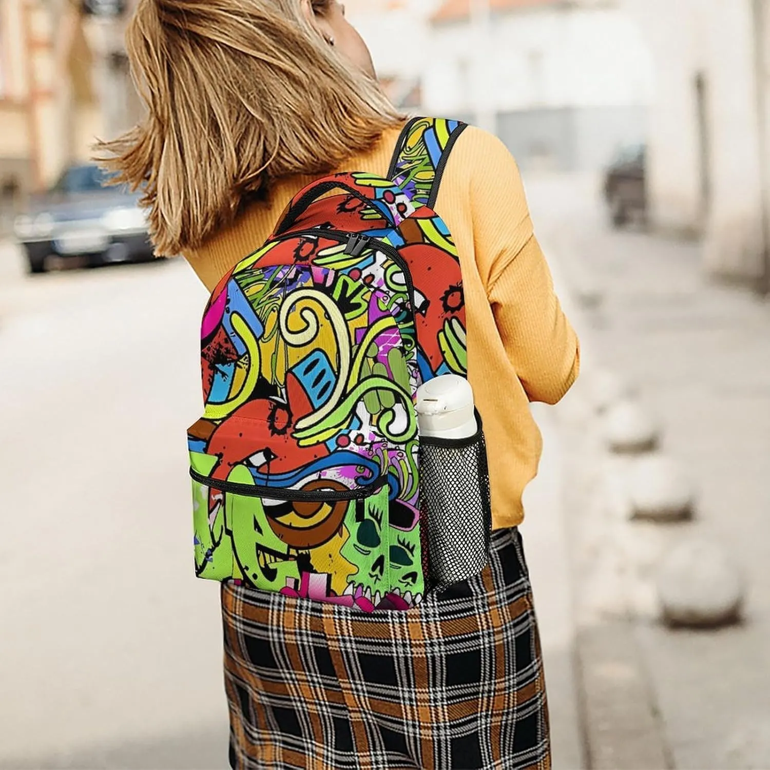 Small Backpacks Personalized Graffiti Drawing Printing Travel Bag Lightweight Travel Backpack For Women Men