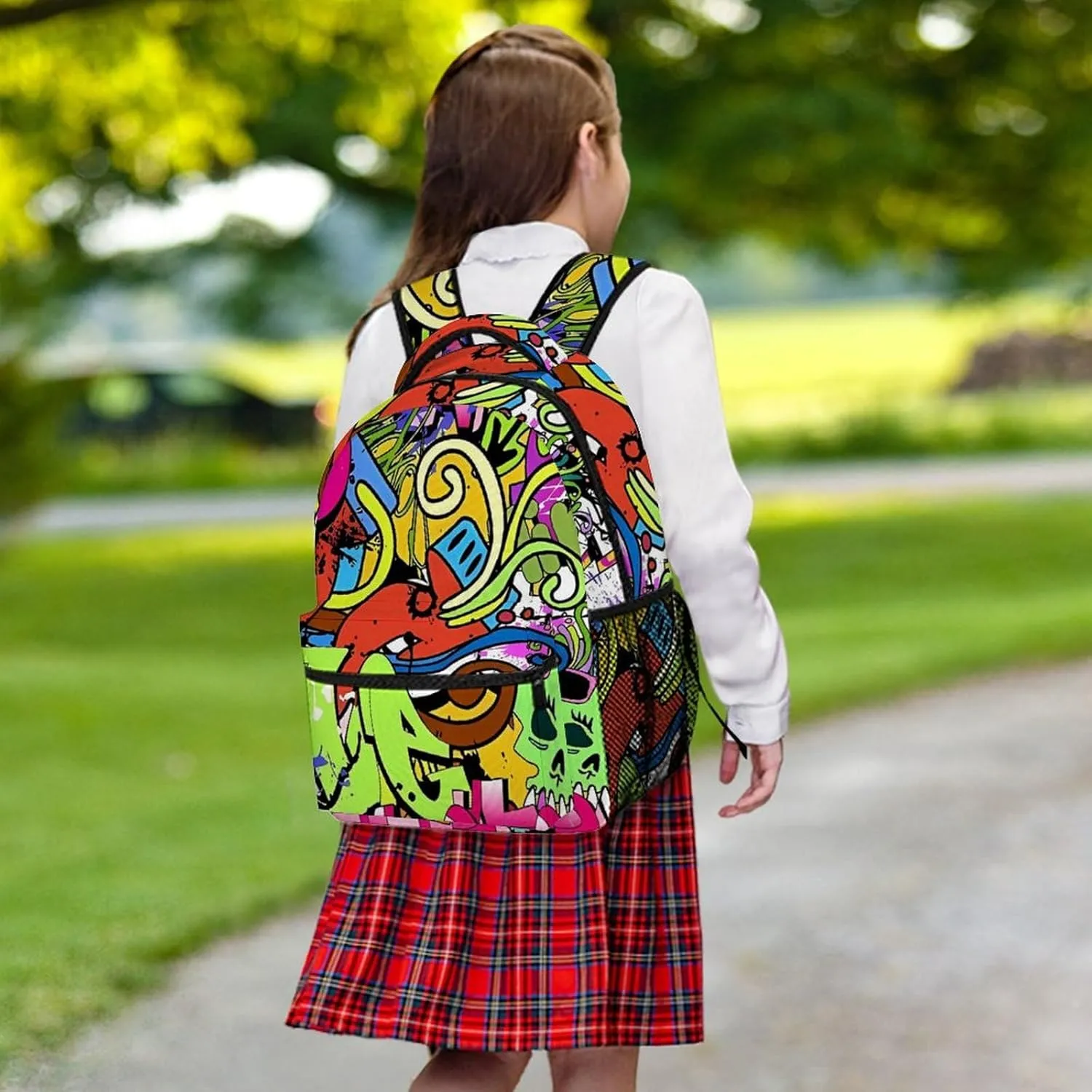 Small Backpacks Personalized Graffiti Drawing Printing Travel Bag Lightweight Travel Backpack For Women Men