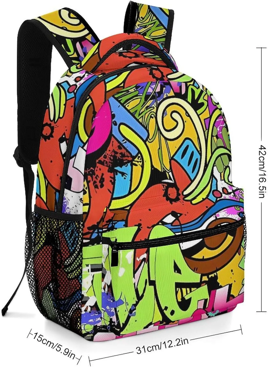 Small Backpacks Personalized Graffiti Drawing Printing Travel Bag Lightweight Travel Backpack For Women Men