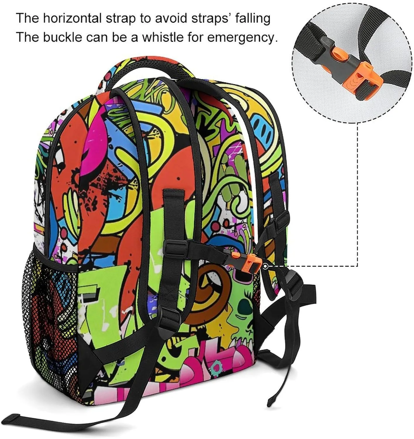 Small Backpacks Personalized Graffiti Drawing Printing Travel Bag Lightweight Travel Backpack For Women Men
