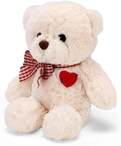 Small Teddy Bear with Heart Cute Brown Teddy Bear Stuffed Animal Soft Stuffed Bear Plush Bear Plushie Toys Gifts for Girlfriend Boyfriend Kid