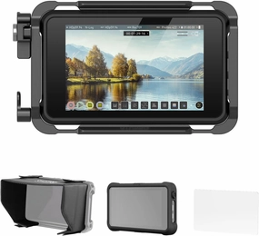 SMALLRIG Cage Kit for Atomos Ninja V/Ninja V  / Ninja/Ninja Ultra with Sunhood, Screen Protector, Silicone Case, Cable Clamp, HawkLock NATO Rail, Cold Shoe, Locating Holes for ARRI (Upgraded)
