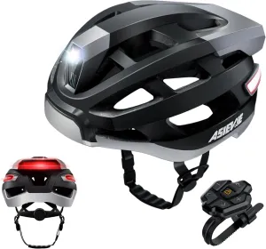 Smart Bike Helmet with Bluetooth, LED Headlight, Turn Signals, and Noise-Cancelling Headphones - IPX5 Waterproof, Long Battery Life