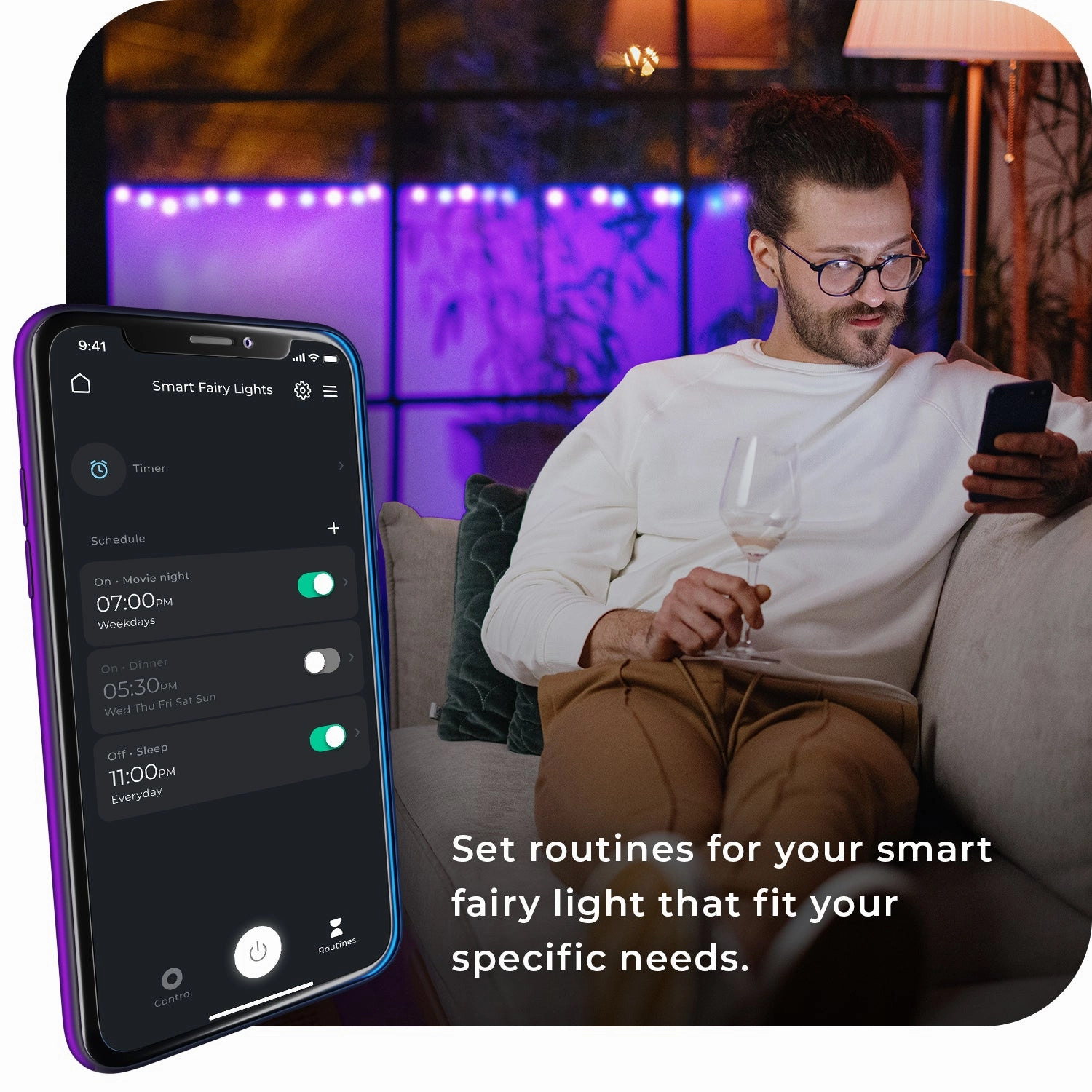 Smart Color Changing RGB LED Plug-In Fairy Lights