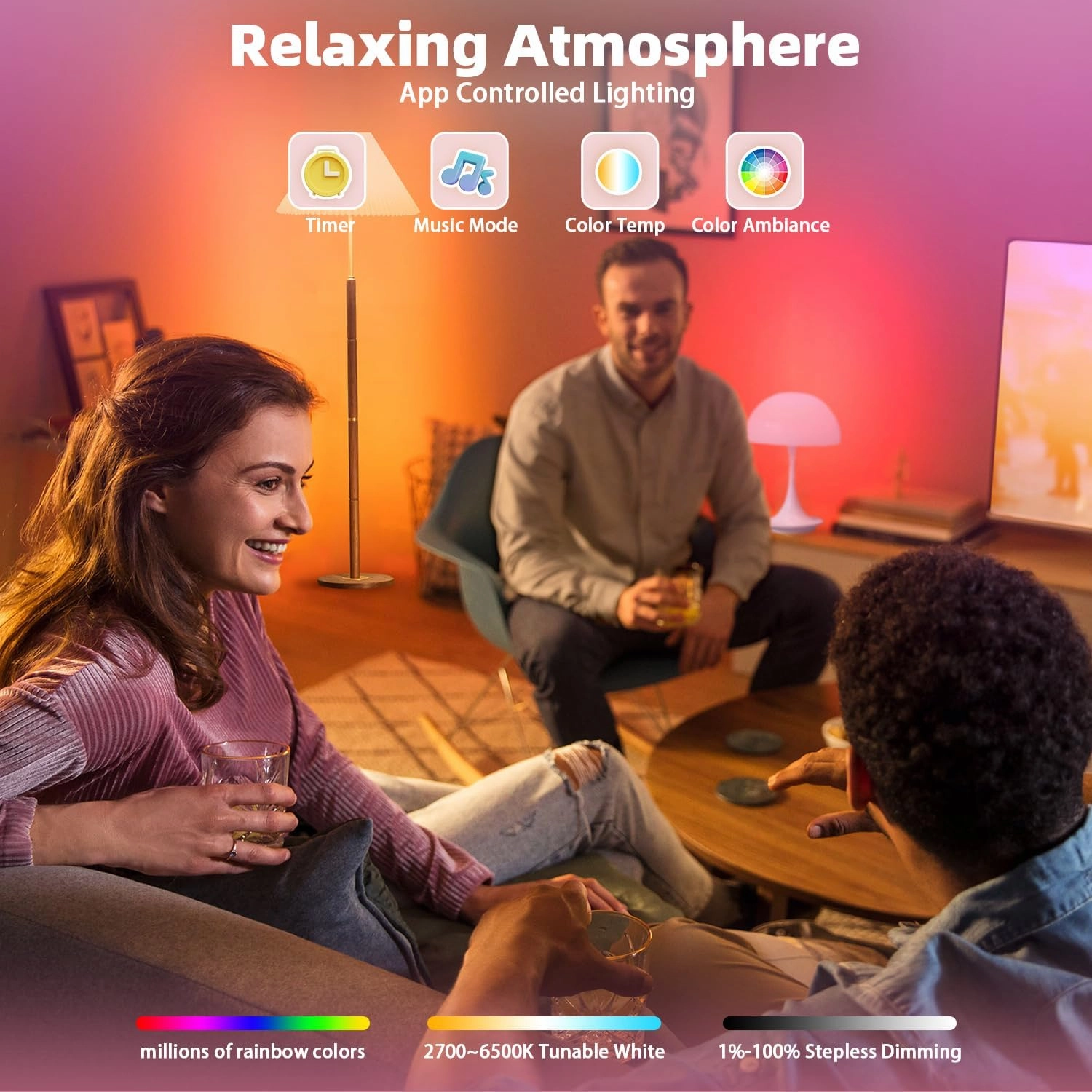Smart Light Bulbs 6Pack with Remote, Color Changing Light Bulbs Work w/Alexa Google Home, 9W A19 E26 800LM Colored LED Bulb, 2.4GHz Only, 50  DIY Scenes, App & Voice Control WiFi Light Bulbs