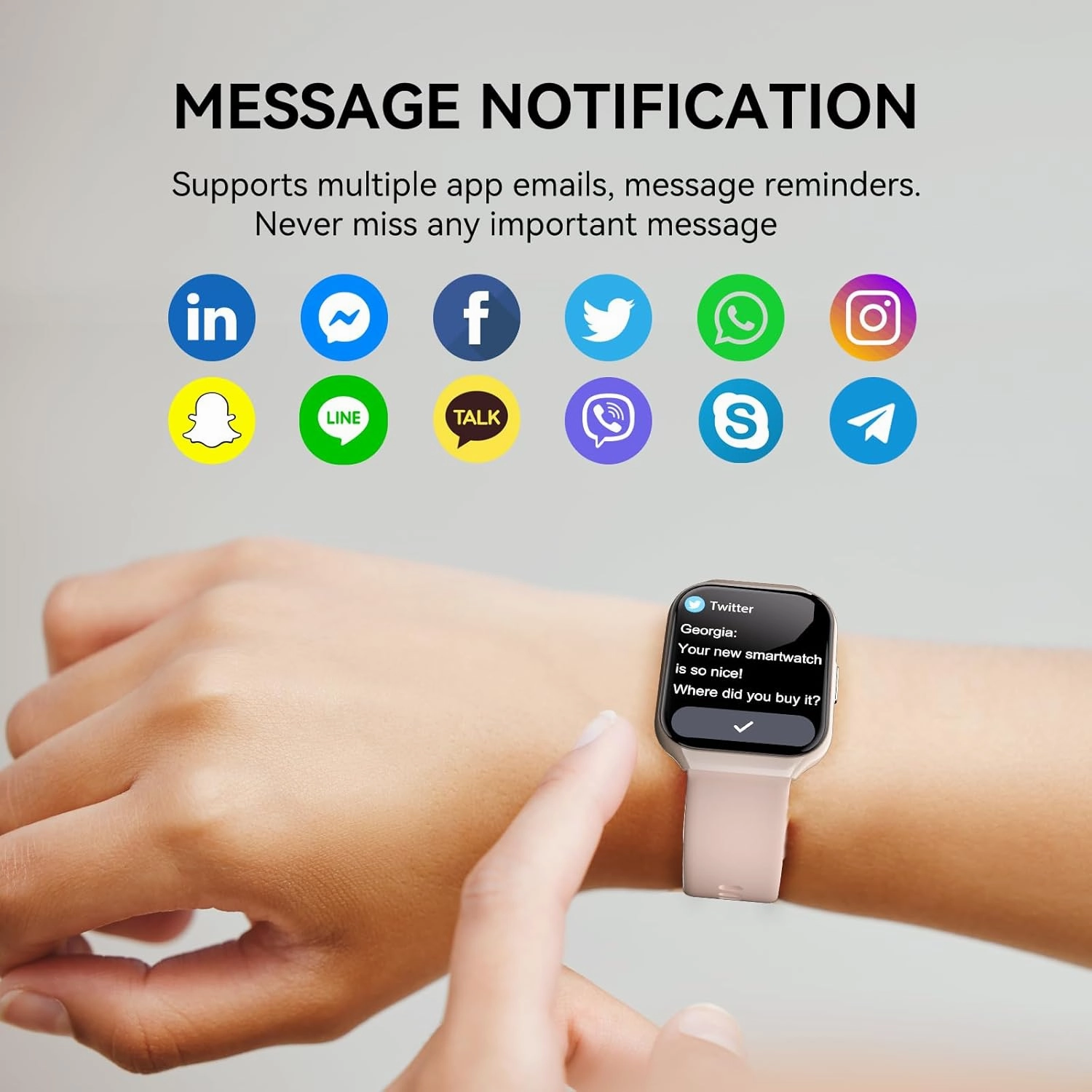 Smart Watch, 1.96" HD Smartwatches for Men Women, (Answer/Make Calls), IP68 Waterproof Fitness Watch, Heart Rate/Sleep/SpO2 Monitor, Fitness Tracker with 113  Sport Modes, for iOS/Android (Rose Gold)
