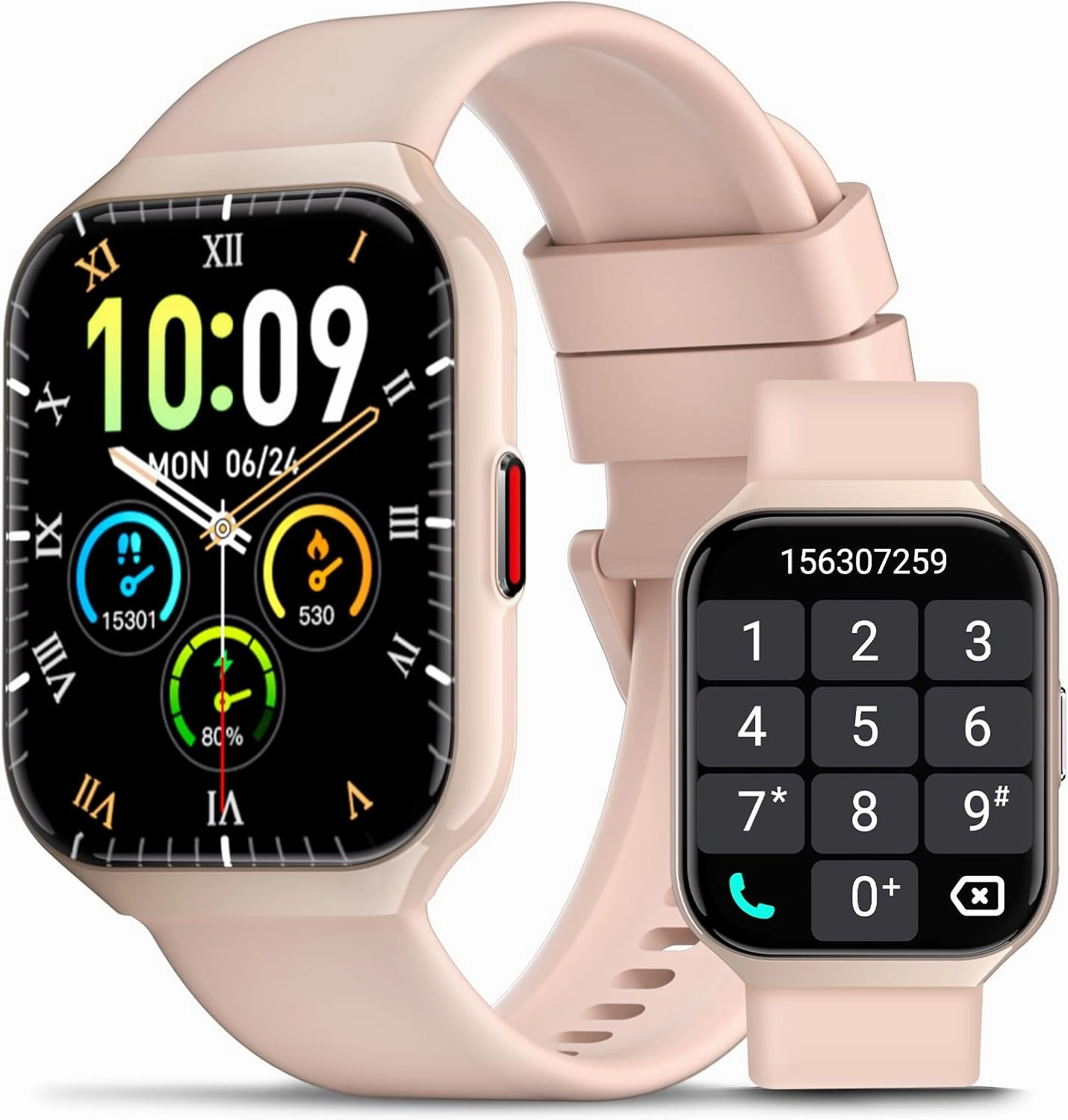 Smart Watch, 1.96" HD Smartwatches for Men Women, (Answer/Make Calls), IP68 Waterproof Fitness Watch, Heart Rate/Sleep/SpO2 Monitor, Fitness Tracker with 113  Sport Modes, for iOS/Android (Rose Gold)