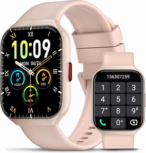Smart Watch, 1.96" HD Smartwatches for Men Women, (Answer/Make Calls), IP68 Waterproof Fitness Watch, Heart Rate/Sleep/SpO2 Monitor, Fitness Tracker with 113  Sport Modes, for iOS/Android (Rose Gold)