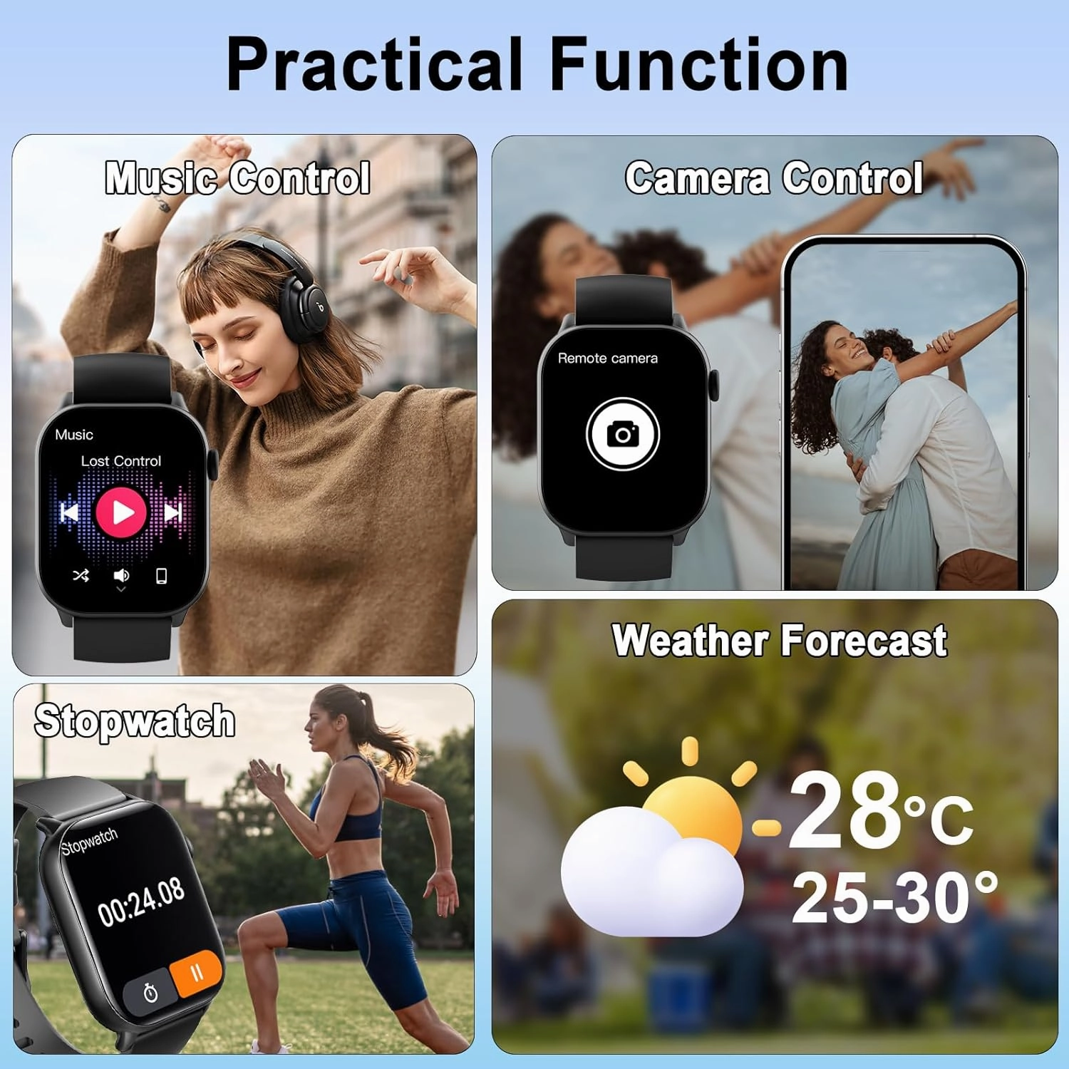Smart Watch(Answer/Make Call), 1.96" HD Smartwatch for Men Women, 2025 New Fitness Watch with 100  Sport Modes, Heart Rate/Sleep/SpO2/Calories Monitor, IP68 Waterproof Activity Tracker for Android iOS
