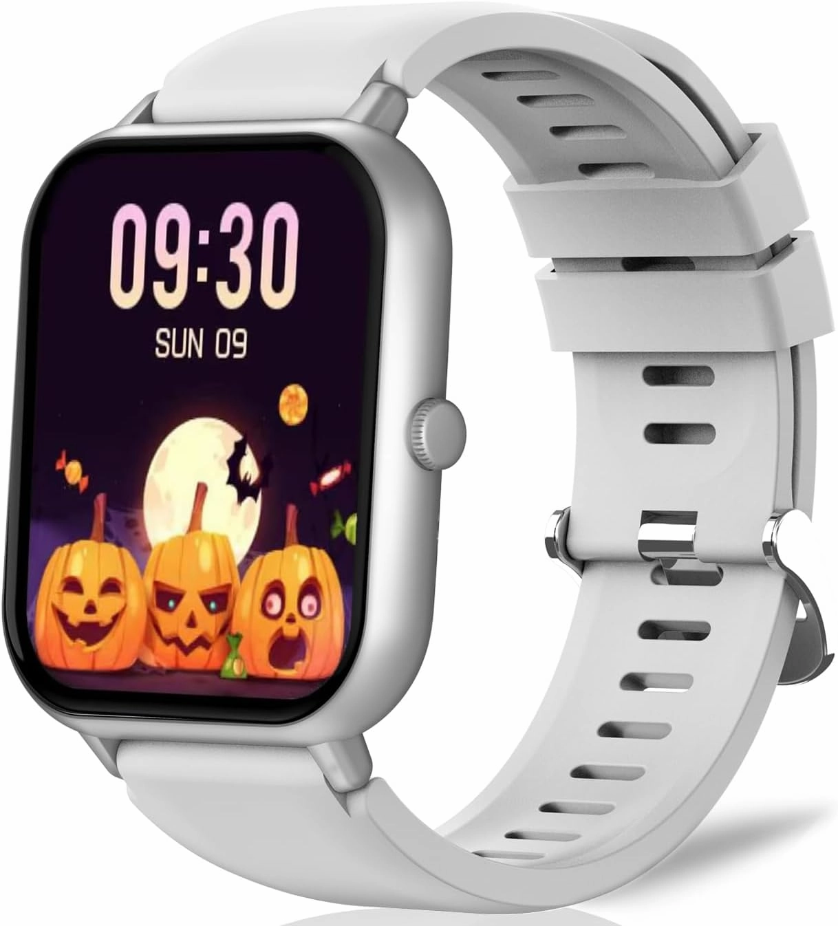 Smart Watch (Answer/Make Calls) 1.83" Fitness Tracker Heart Rate Blood Pressure Oxygen Sleep Monitor 200 Sport Modes Step Calories Trackers IP67 Waterproof Android iPhone Women Men (Silver)