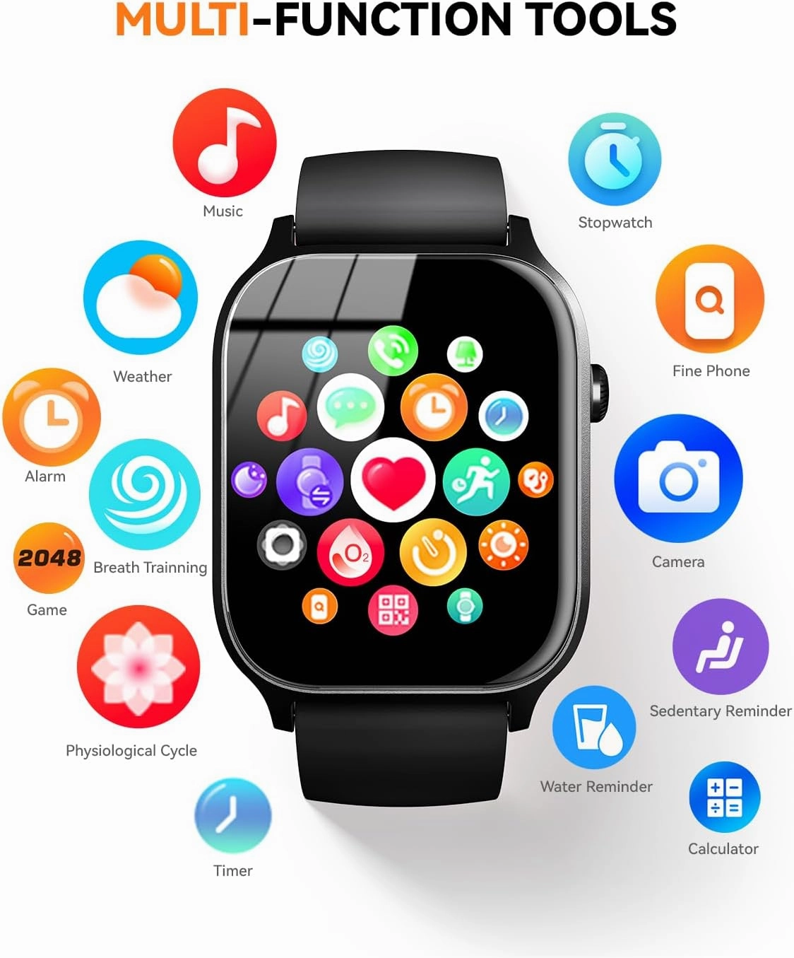 Smart Watch for Men Women- Answer/Make Call, 2024 IP68 Waterproof Fitness Tracker Watch with Heart Rate Monitor Sleep Step Counter Activity Smartwatch for Samsung Andriod iPhone iOS Compatible