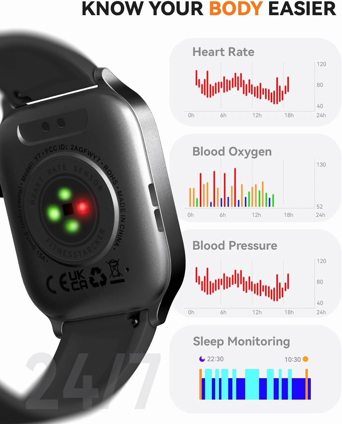 Smart Watch for Men Women- Answer/Make Call, 2024 IP68 Waterproof Fitness Tracker Watch with Heart Rate Monitor Sleep Step Counter Activity Smartwatch for Samsung Andriod iPhone iOS Compatible
