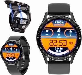 Smart Watch with Earbuds, 2 in 1 Sports Watch with Wireless Earphones, 1.39" IPS Large Touch-Screen IP67 Waterproof Rugged Fitness Tracker (Answer/Calls) Smartwatch (Black)