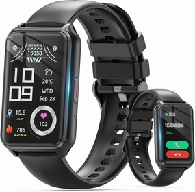 Smart Watch with Fitness Tracker, 1.57-Inch Display, Answer Calls, Sleep Monitor, IP68 Water Resistant (Black)