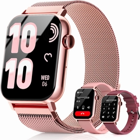 Smart Watches for Women, 1.83" HD Fitness Tracker (Answer/Make Calls), 120  Sport Modes with Heart Rate/Sleep Monitor, IP68 Waterproof, Fitness Watch for iOS Android, Rose Gold