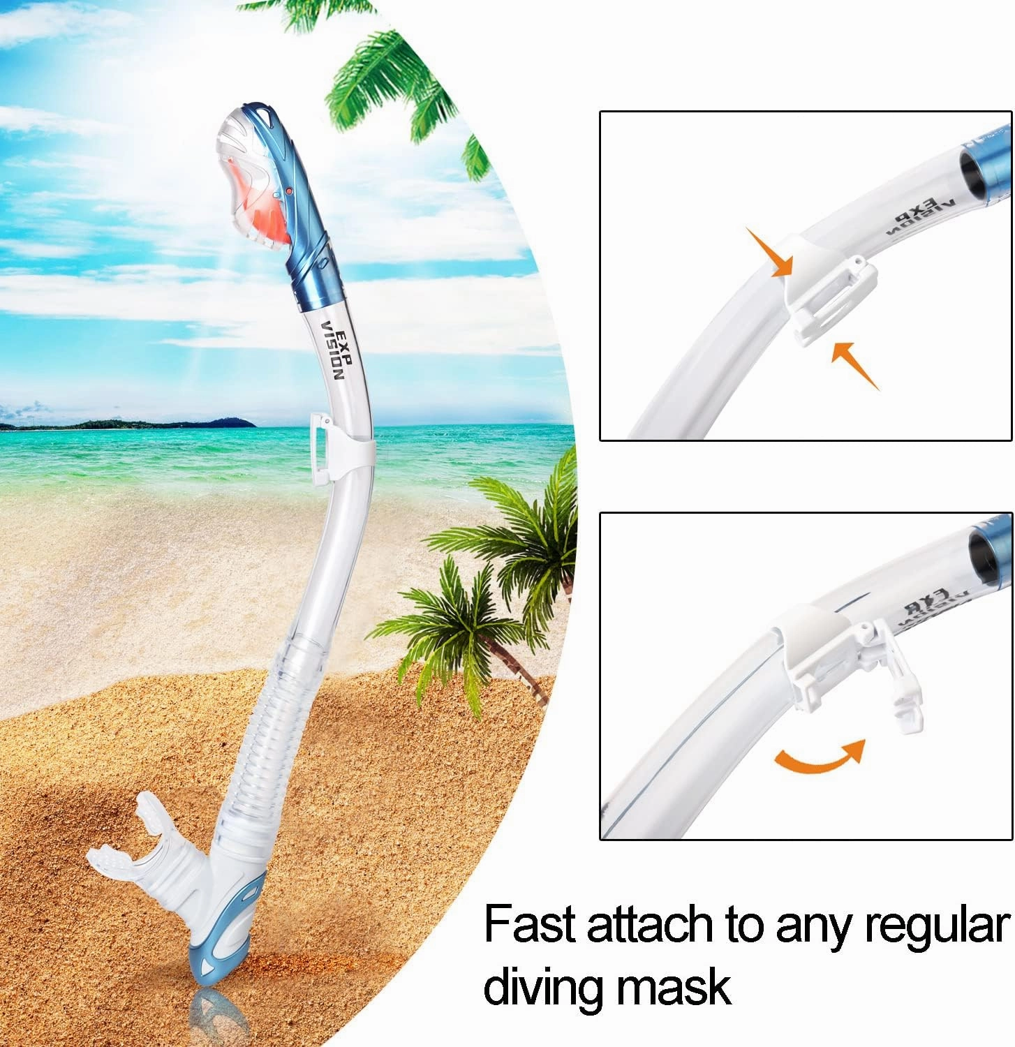 Snorkel Set Pano 3 Window Adult Snorkeling Gear, Professional Snorkel Goggles Anti-Fog Diving Mask, Anti-Leak Swim Goggles and Dry Top Snorkel for Diving, Snorkeling, Swimming