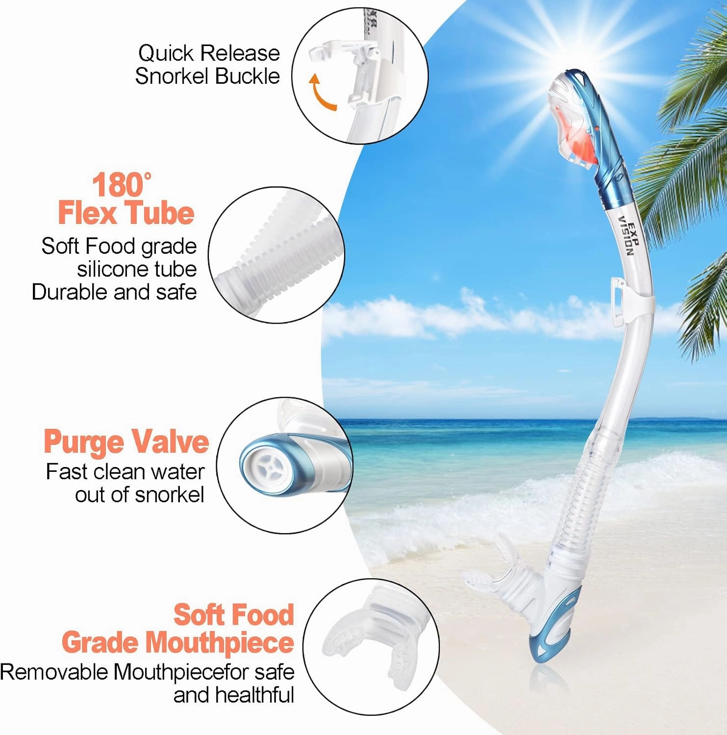 Snorkel Set Pano 3 Window Adult Snorkeling Gear, Professional Snorkel Goggles Anti-Fog Diving Mask, Anti-Leak Swim Goggles and Dry Top Snorkel for Diving, Snorkeling, Swimming