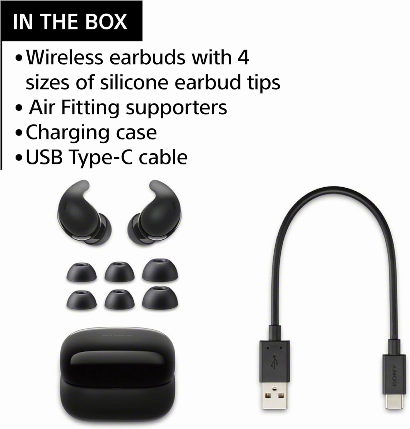Sony - LinkBuds Fit True Wireless Noise Canceling Earbuds - Black
