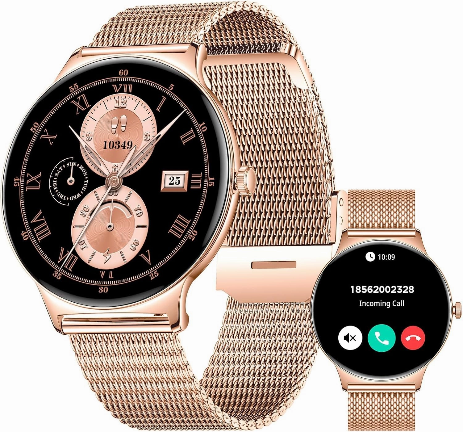 SOUYIE Smart Watches for Women, 1.43" AMOLED Display Fitness Tracker with Bluetooth Make/Answer Call, Heart Rate/SpO2/Sleep Monitor, 100  Sports Modes, IP67 Waterproof Smartwatch for Android iPhone