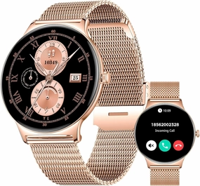 SOUYIE Smart Watches for Women, 1.43" AMOLED Display Fitness Tracker with Bluetooth Make/Answer Call, Heart Rate/SpO2/Sleep Monitor, 100  Sports Modes, IP67 Waterproof Smartwatch for Android iPhone