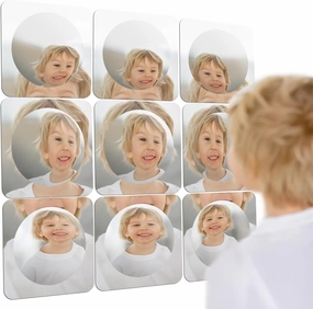 Special Supplies Sensory Bubble Wall Mirror - Interactive Acrylic Mirrors for Wall Decoration and Sensory Toys for Kids Classroom or Home -Sensory Room Decor -Visual, Tactile Stimulation - (Pack of 9)