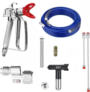 Sprayer Accessories Parts，Spray Painted Extension Pole with Paint Sprayer Hose，Compatible with Graco 390 395 Spraying Machine，Airless Paint Spray Gun Set